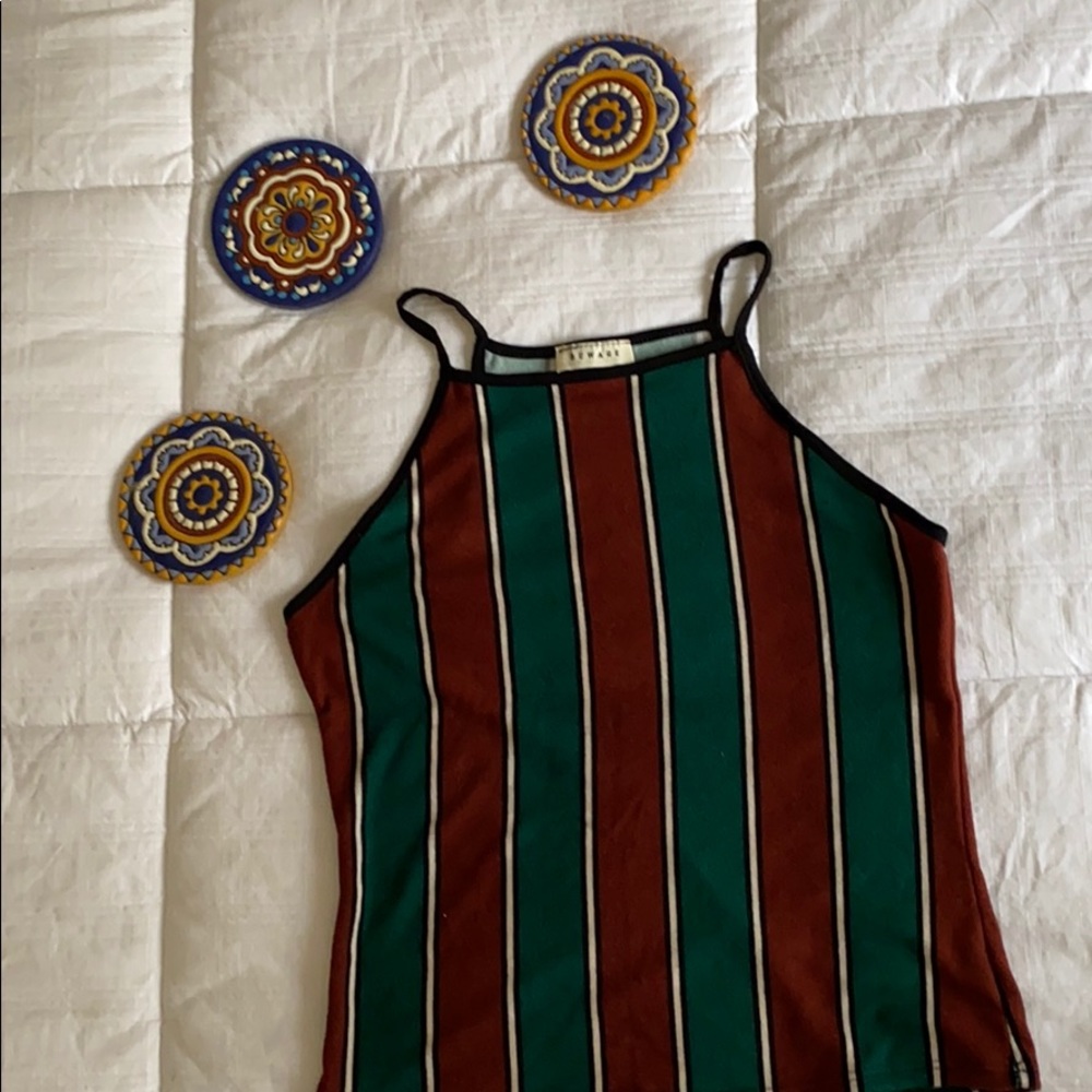 Boho striped soft halter top